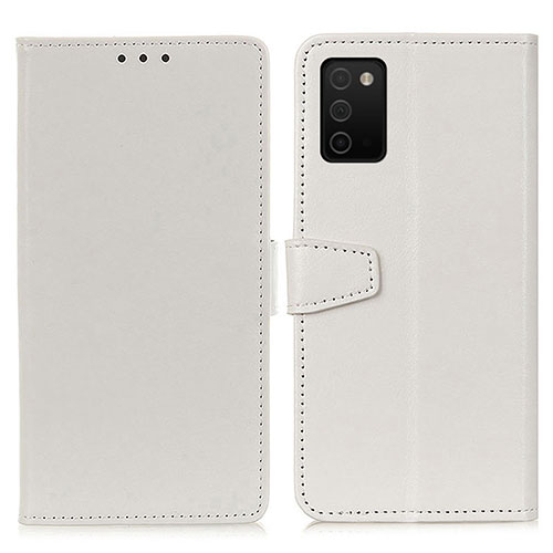 Leather Case Stands Flip Cover Holder A06D for Samsung Galaxy M02s White