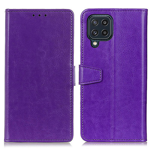 Leather Case Stands Flip Cover Holder A06D for Samsung Galaxy M32 4G Purple