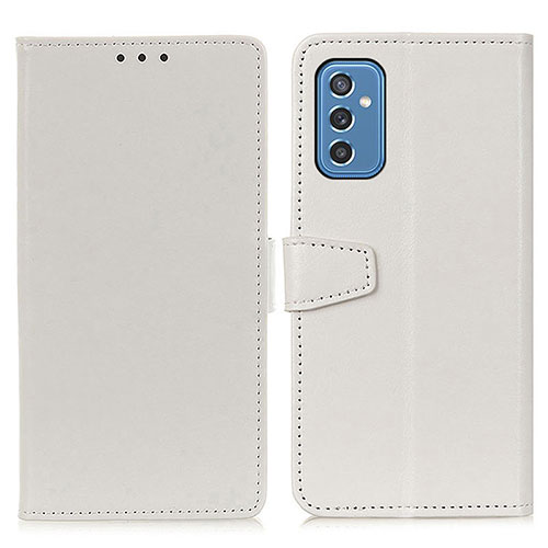 Leather Case Stands Flip Cover Holder A06D for Samsung Galaxy M52 5G White