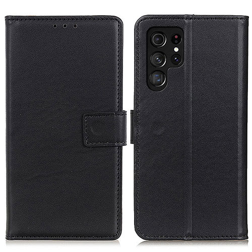 Leather Case Stands Flip Cover Holder A06D for Samsung Galaxy S21 Ultra 5G Black