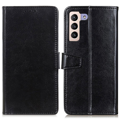 Leather Case Stands Flip Cover Holder A06D for Samsung Galaxy S22 5G Black