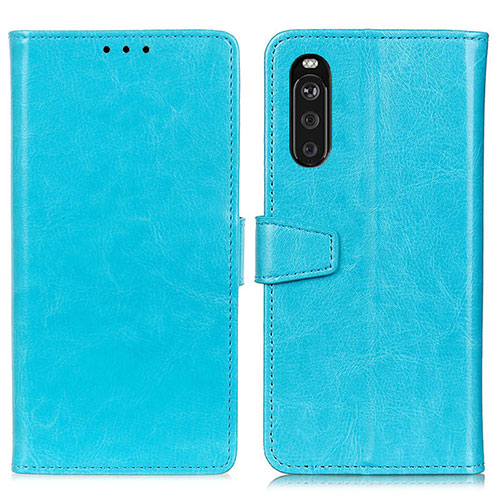 Leather Case Stands Flip Cover Holder A06D for Sony Xperia 10 III Lite Sky Blue