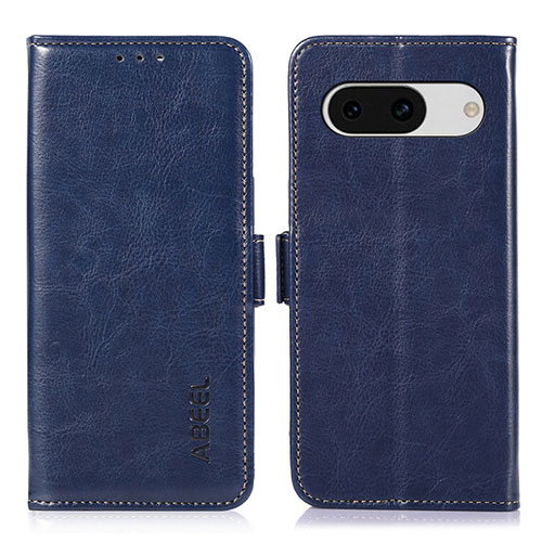 Leather Case Stands Flip Cover Holder A07D for Google Pixel 8a 5G Blue