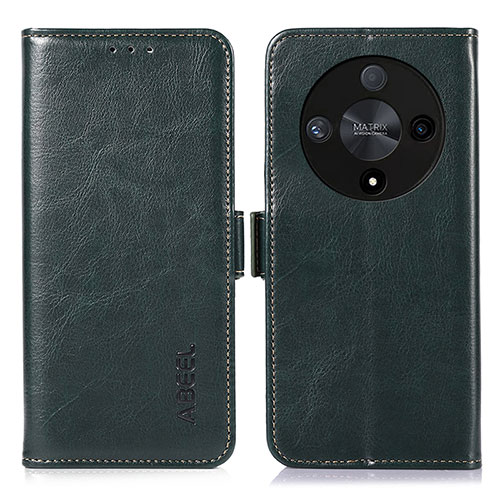 Leather Case Stands Flip Cover Holder A07D for Huawei Honor Magic6 Lite 5G Green