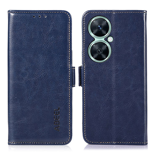 Leather Case Stands Flip Cover Holder A07D for Huawei Nova 11i Blue