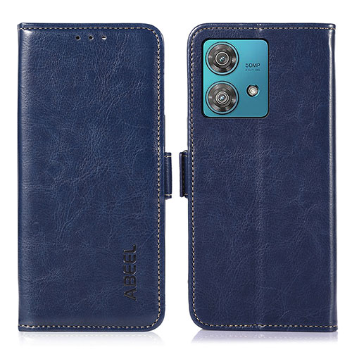 Leather Case Stands Flip Cover Holder A07D for Motorola Moto Edge 40 Neo 5G Blue