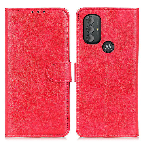 Leather Case Stands Flip Cover Holder A07D for Motorola Moto G Play (2023) Red