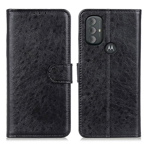 Leather Case Stands Flip Cover Holder A07D for Motorola Moto G Power (2022) Black