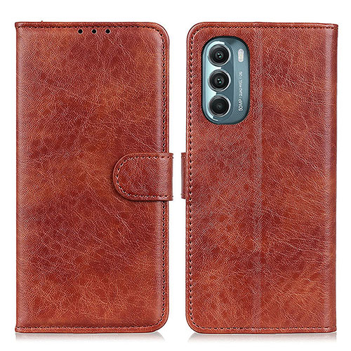 Leather Case Stands Flip Cover Holder A07D for Motorola Moto G Stylus (2022) 4G Brown