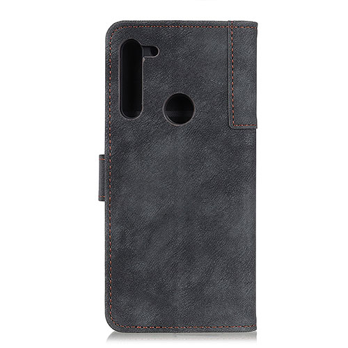 Leather Case Stands Flip Cover Holder A07D for Motorola Moto One Fusion Plus Black