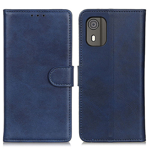 Leather Case Stands Flip Cover Holder A07D for Nokia C02 Blue