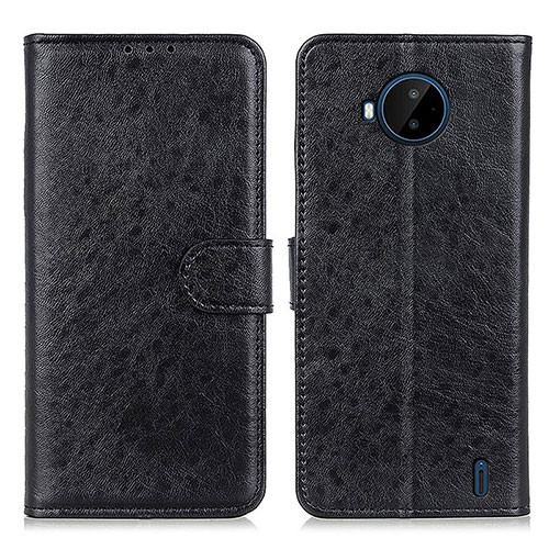 Leather Case Stands Flip Cover Holder A07D for Nokia C20 Plus Black