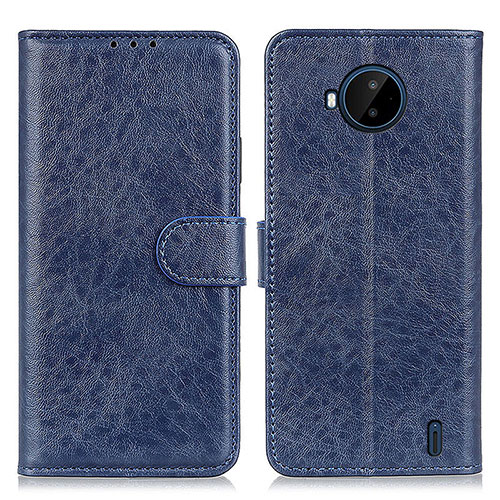 Leather Case Stands Flip Cover Holder A07D for Nokia C20 Plus Blue