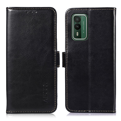 Leather Case Stands Flip Cover Holder A07D for Nokia XR21 Black