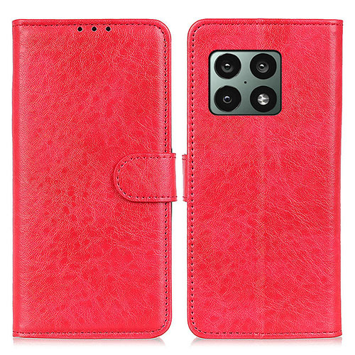 Leather Case Stands Flip Cover Holder A07D for OnePlus 10 Pro 5G Red