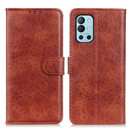 Leather Case Stands Flip Cover Holder A07D for OnePlus 9R 5G Brown