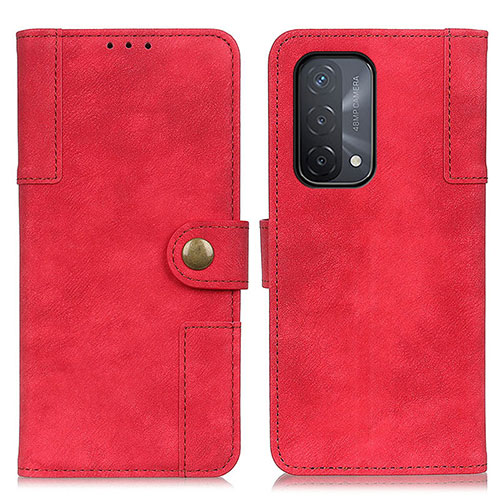 Leather Case Stands Flip Cover Holder A07D for Oppo A54 5G Red
