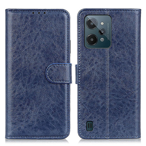 Leather Case Stands Flip Cover Holder A07D for Realme C31 Blue