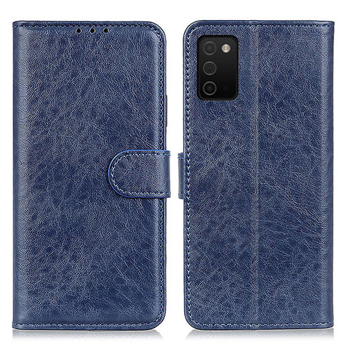 Leather Case Stands Flip Cover Holder A07D for Samsung Galaxy A02s Blue