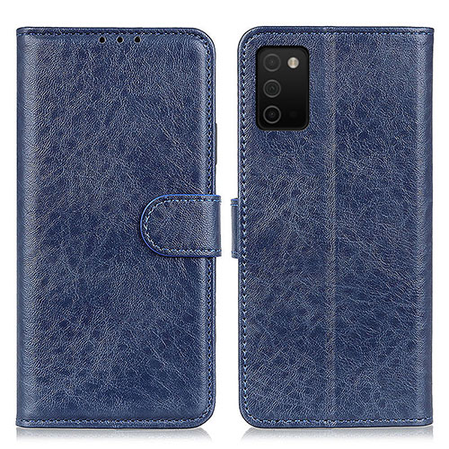 Leather Case Stands Flip Cover Holder A07D for Samsung Galaxy A03s Blue