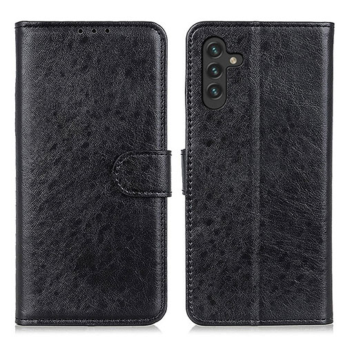 Leather Case Stands Flip Cover Holder A07D for Samsung Galaxy A04s Black