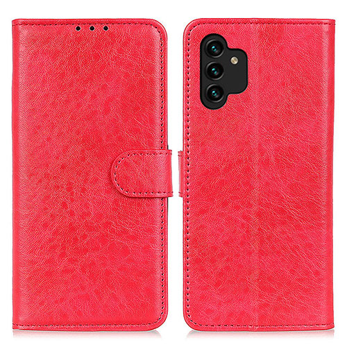 Leather Case Stands Flip Cover Holder A07D for Samsung Galaxy A13 4G Red