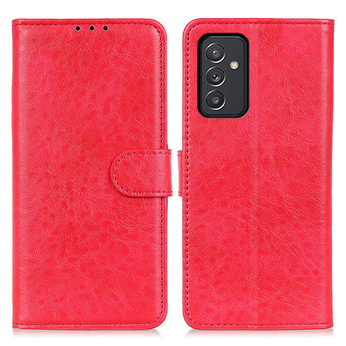 Leather Case Stands Flip Cover Holder A07D for Samsung Galaxy A15 LTE Red