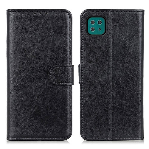 Leather Case Stands Flip Cover Holder A07D for Samsung Galaxy A22 5G Black