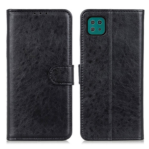 Leather Case Stands Flip Cover Holder A07D for Samsung Galaxy A22s 5G Black