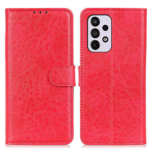 Leather Case Stands Flip Cover Holder A07D for Samsung Galaxy A33 5G Red