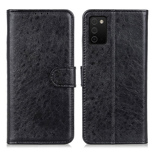 Leather Case Stands Flip Cover Holder A07D for Samsung Galaxy M02s Black