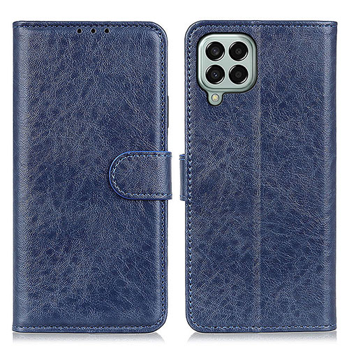 Leather Case Stands Flip Cover Holder A07D for Samsung Galaxy M33 5G Blue