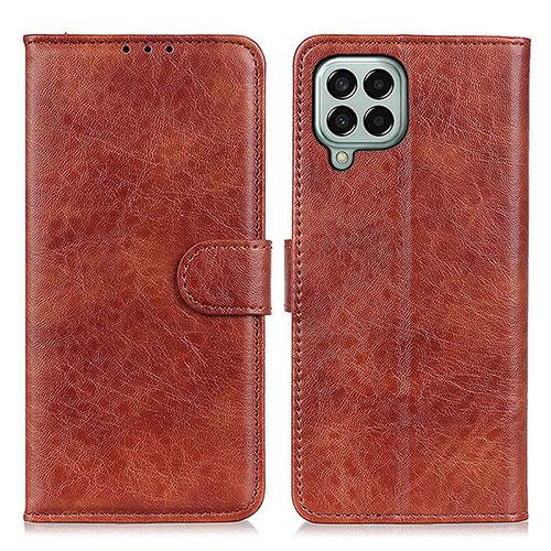 Leather Case Stands Flip Cover Holder A07D for Samsung Galaxy M33 5G Brown