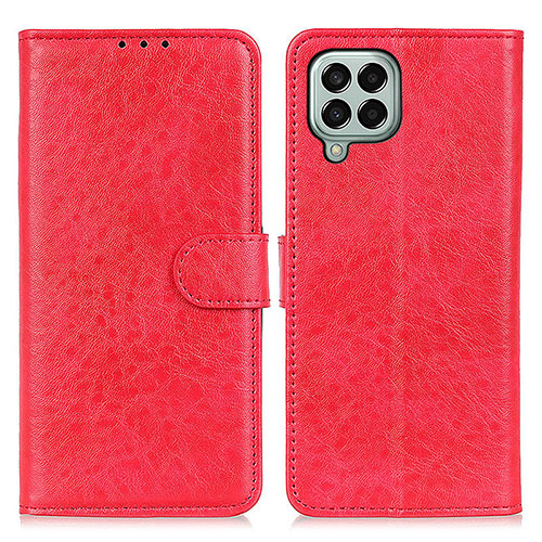 Leather Case Stands Flip Cover Holder A07D for Samsung Galaxy M33 5G Red