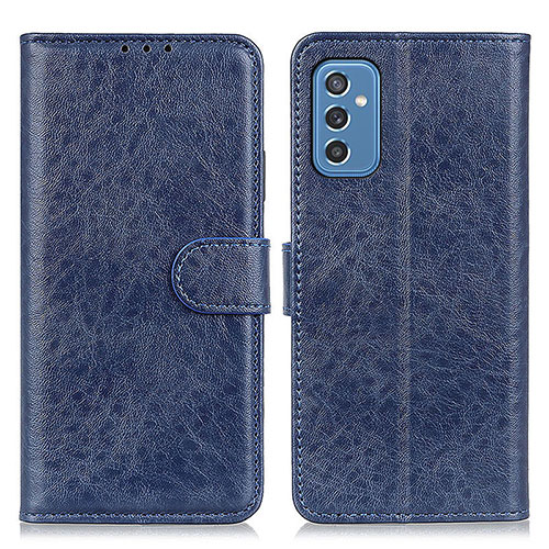 Leather Case Stands Flip Cover Holder A07D for Samsung Galaxy M52 5G Blue