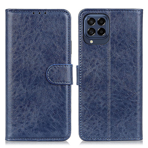 Leather Case Stands Flip Cover Holder A07D for Samsung Galaxy M53 5G Blue