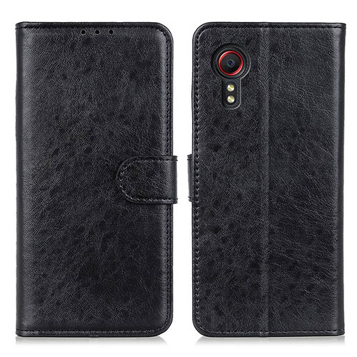 Leather Case Stands Flip Cover Holder A07D for Samsung Galaxy XCover 5 SM-G525F Black