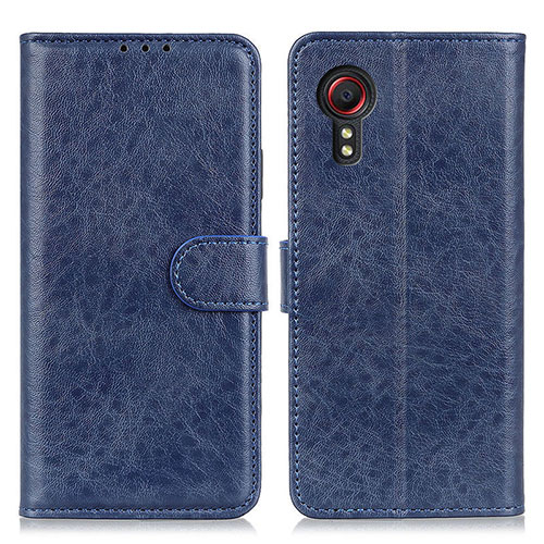 Leather Case Stands Flip Cover Holder A07D for Samsung Galaxy XCover 5 SM-G525F Blue