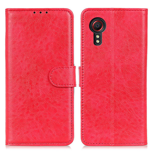 Leather Case Stands Flip Cover Holder A07D for Samsung Galaxy XCover 5 SM-G525F Red