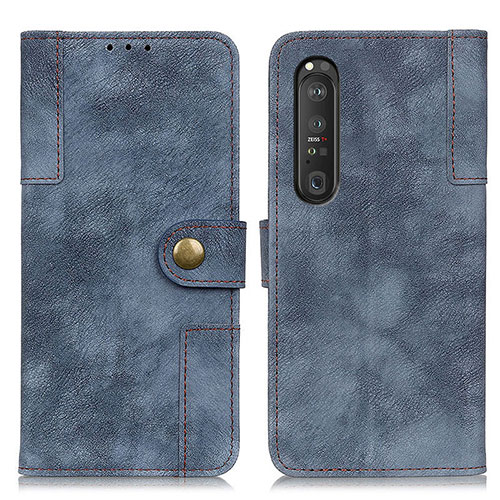 Leather Case Stands Flip Cover Holder A07D for Sony Xperia 1 III Blue