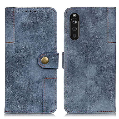 Leather Case Stands Flip Cover Holder A07D for Sony Xperia 10 III SO-52B Blue