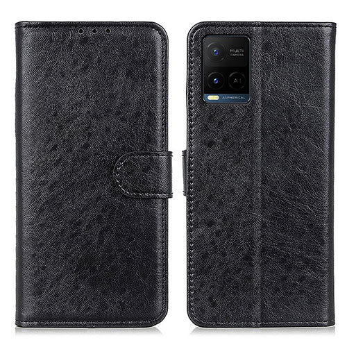 Leather Case Stands Flip Cover Holder A07D for Vivo Y21 Black