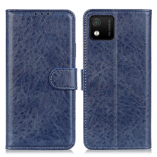 Leather Case Stands Flip Cover Holder A07D for Wiko Y52 Blue