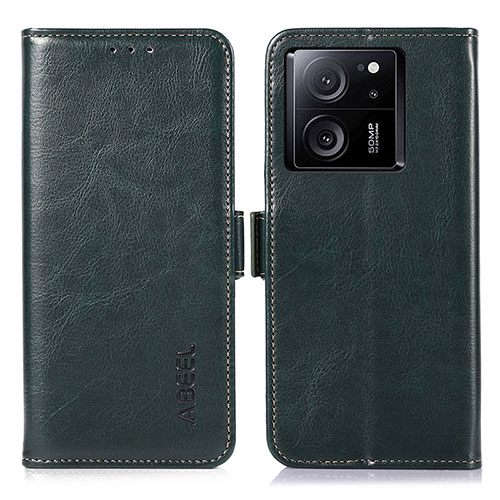 Leather Case Stands Flip Cover Holder A07D for Xiaomi Mi 13T 5G Green