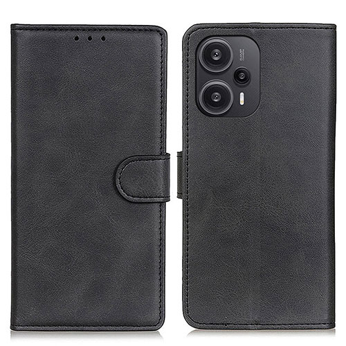 Leather Case Stands Flip Cover Holder A07D for Xiaomi Redmi Note 12 Turbo 5G Black