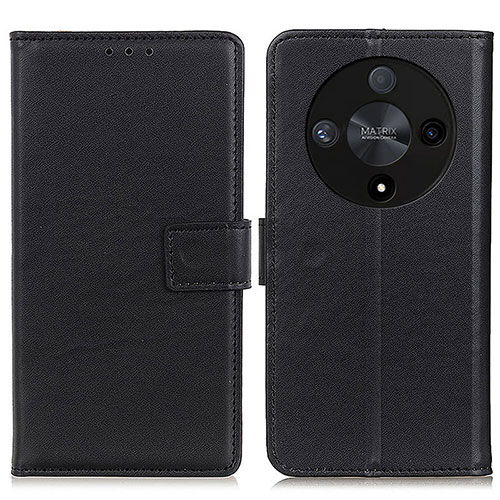 Leather Case Stands Flip Cover Holder A08D for Huawei Honor X9b 5G Black