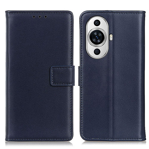 Leather Case Stands Flip Cover Holder A08D for Huawei Nova 11 Blue