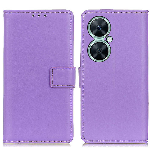 Leather Case Stands Flip Cover Holder A08D for Huawei Nova 11i Purple