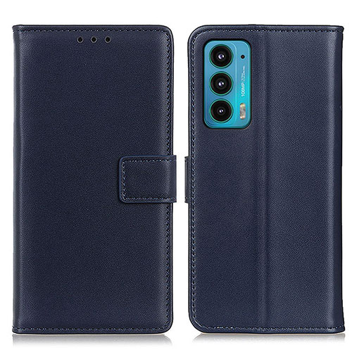 Leather Case Stands Flip Cover Holder A08D for Motorola Moto Edge 20 5G Blue