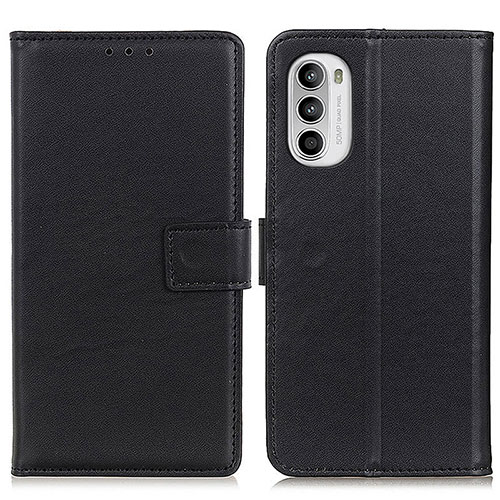 Leather Case Stands Flip Cover Holder A08D for Motorola Moto Edge (2022) 5G Black